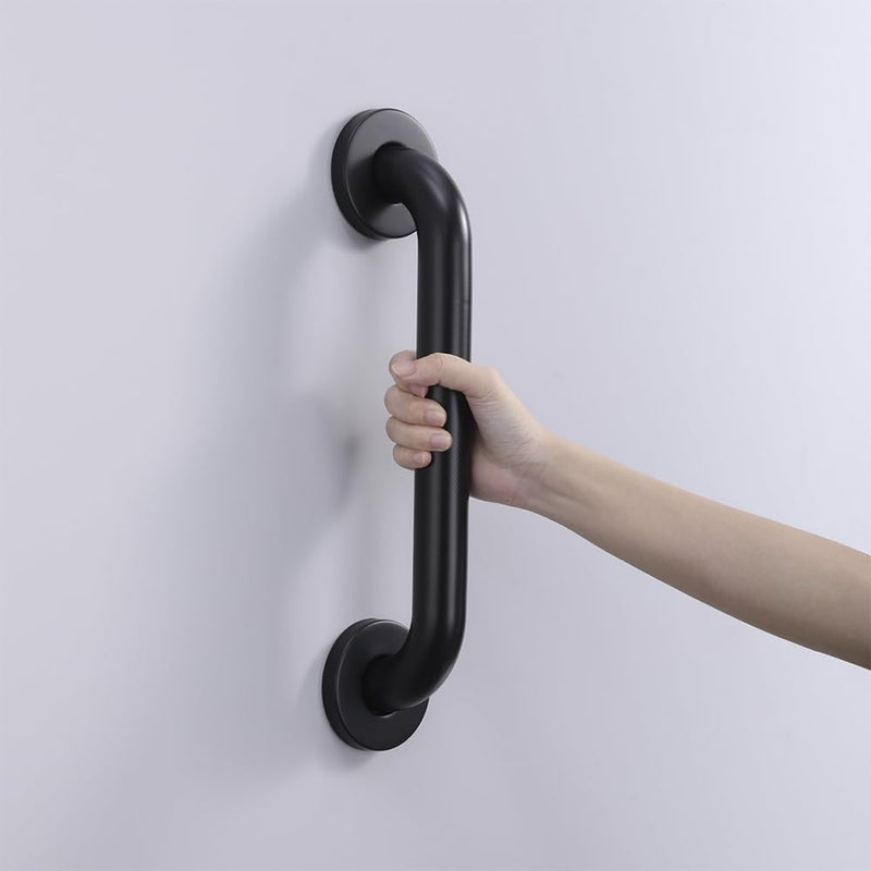 JAKARDA 2pack Textured Handicap Grab Bar for Shower, Shower Handles for Elderly, Shower Grab Bars for Seniors with Concealed Screws (Black) - Image 3